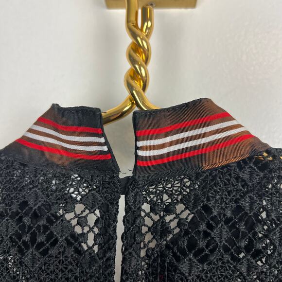 SANDRO Paris Fidele Tie-Neck Lace Mini Dress Black Sleeveless Cocktail Sz S - Picture 7 of 11